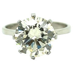 Bague de fiançailles solitaire en diamant de 3,42 cts