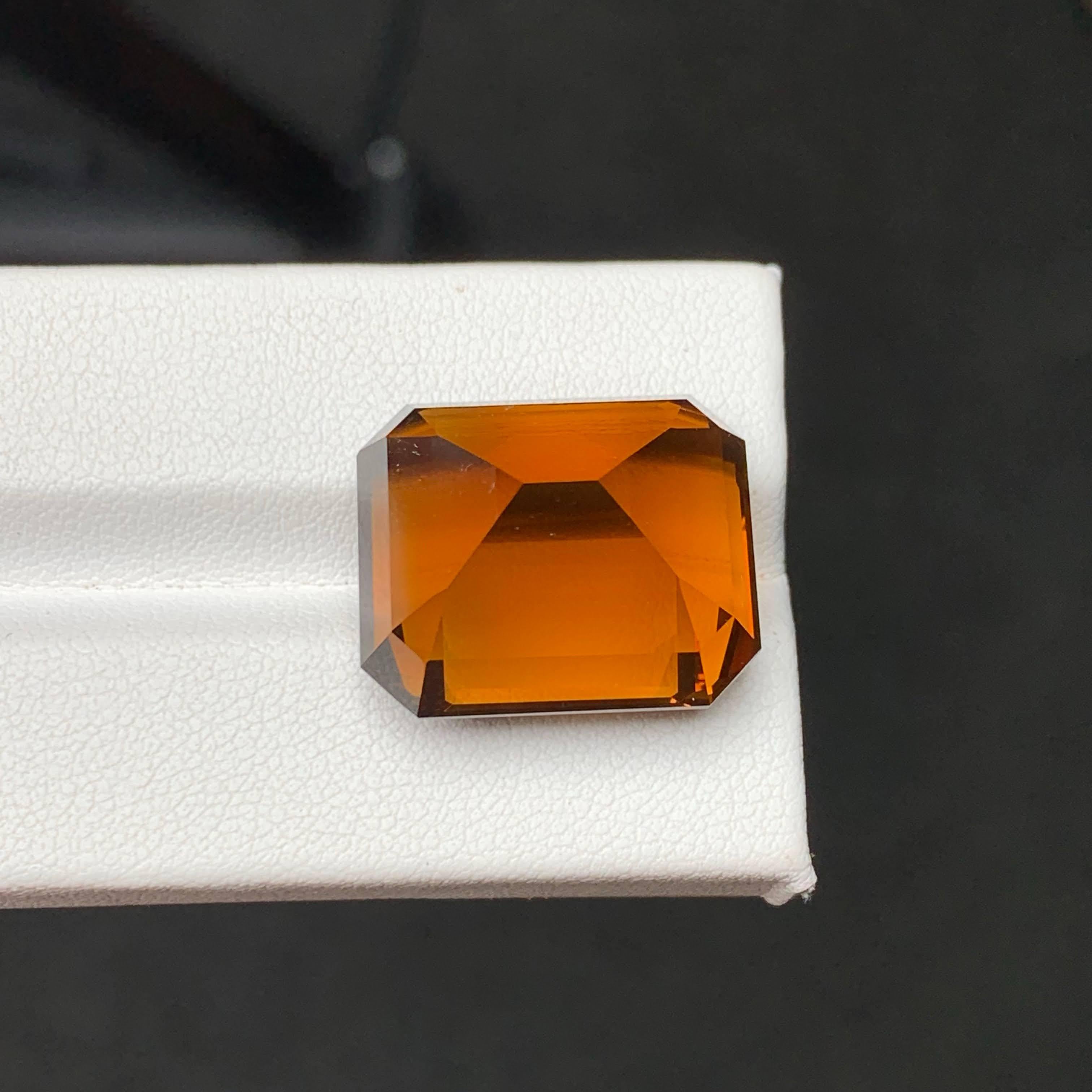 34.20 Carat Natural Loose Fine Quality Citrine Emerald Cut Brazilian Gemstone For Sale 5