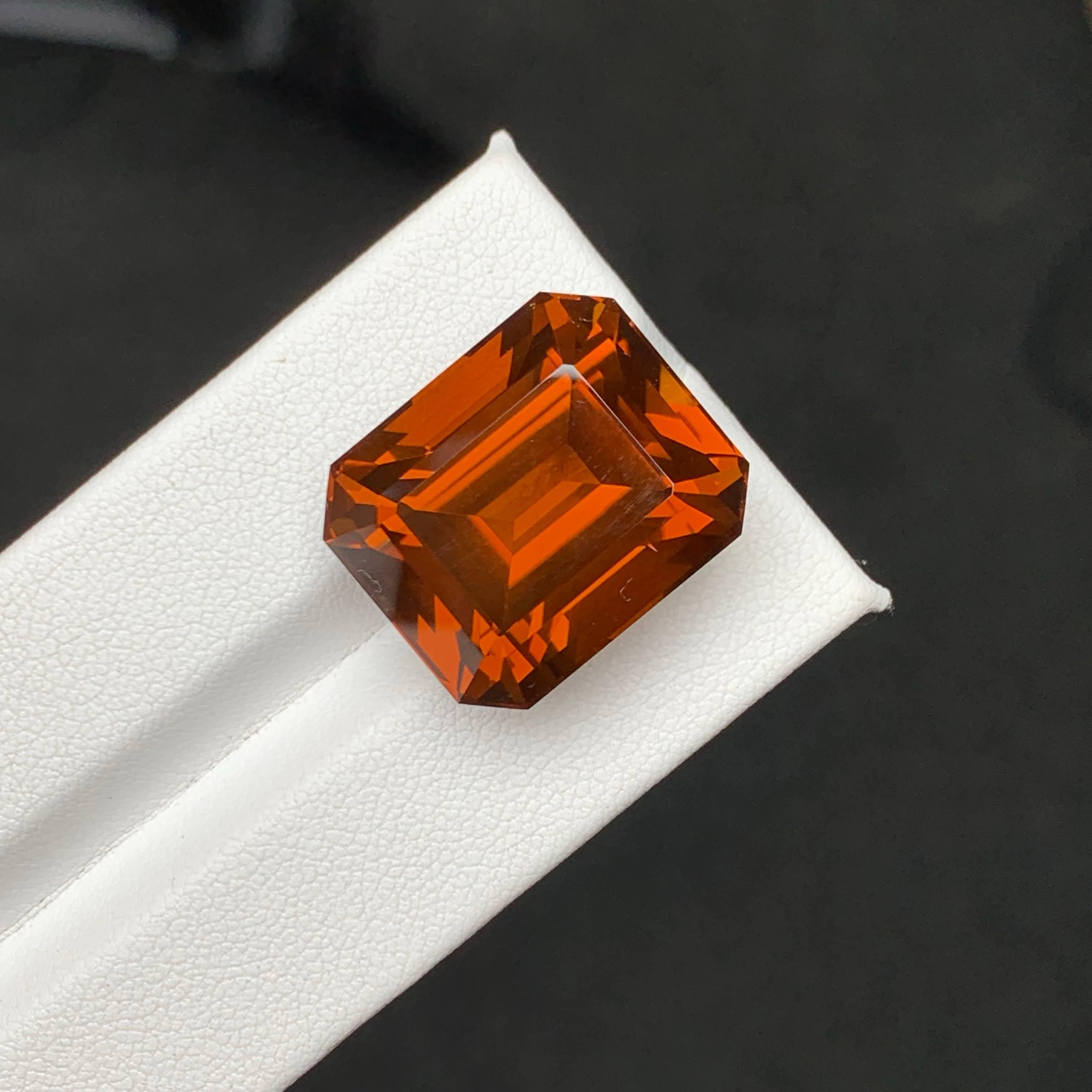 34.20 Carat Natural Loose Fine Quality Citrine Emerald Cut Brazilian Gemstone In New Condition For Sale In Bangkok, TH