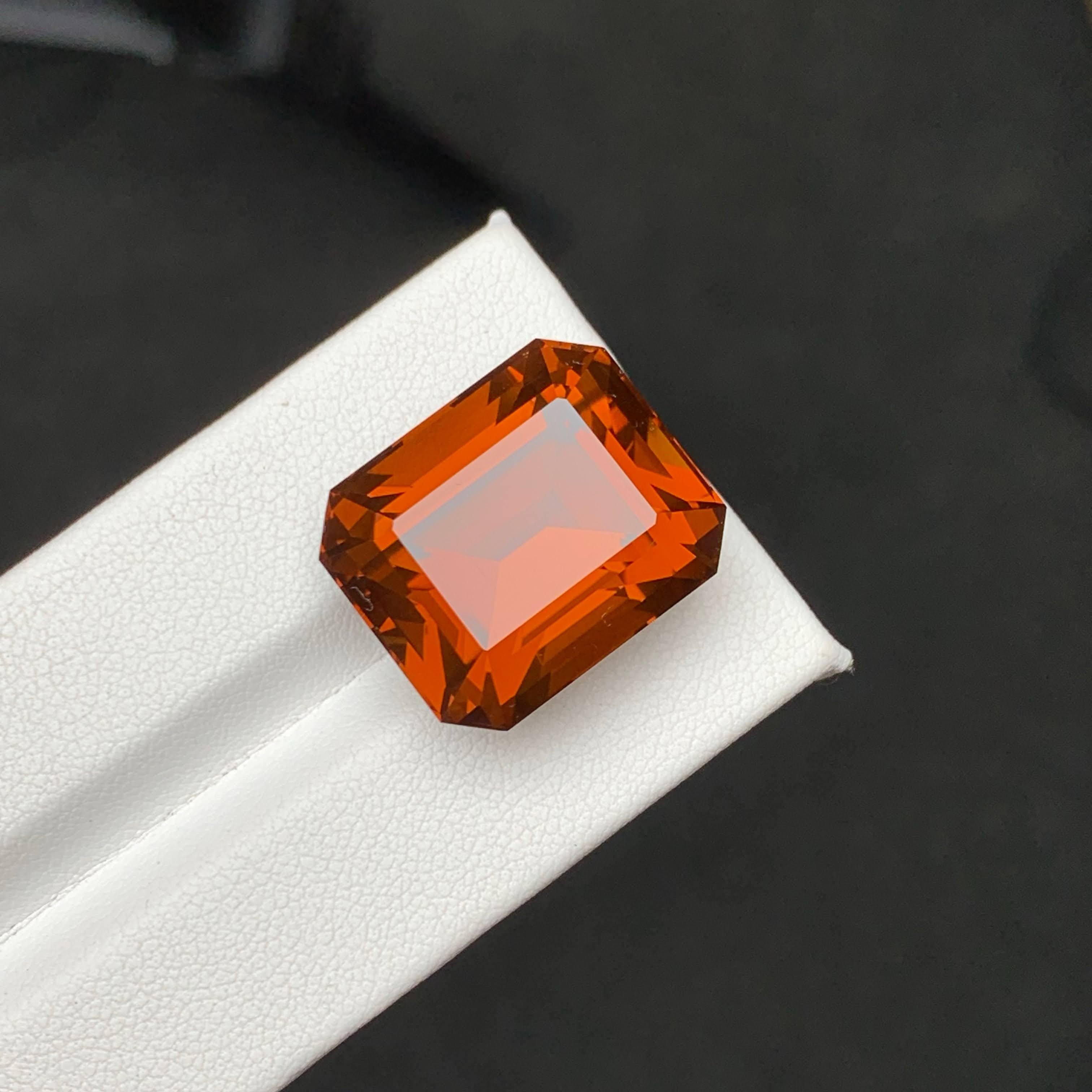 Women's or Men's 34.20 Carat Natural Loose Fine Quality Citrine Emerald Cut Brazilian Gemstone For Sale