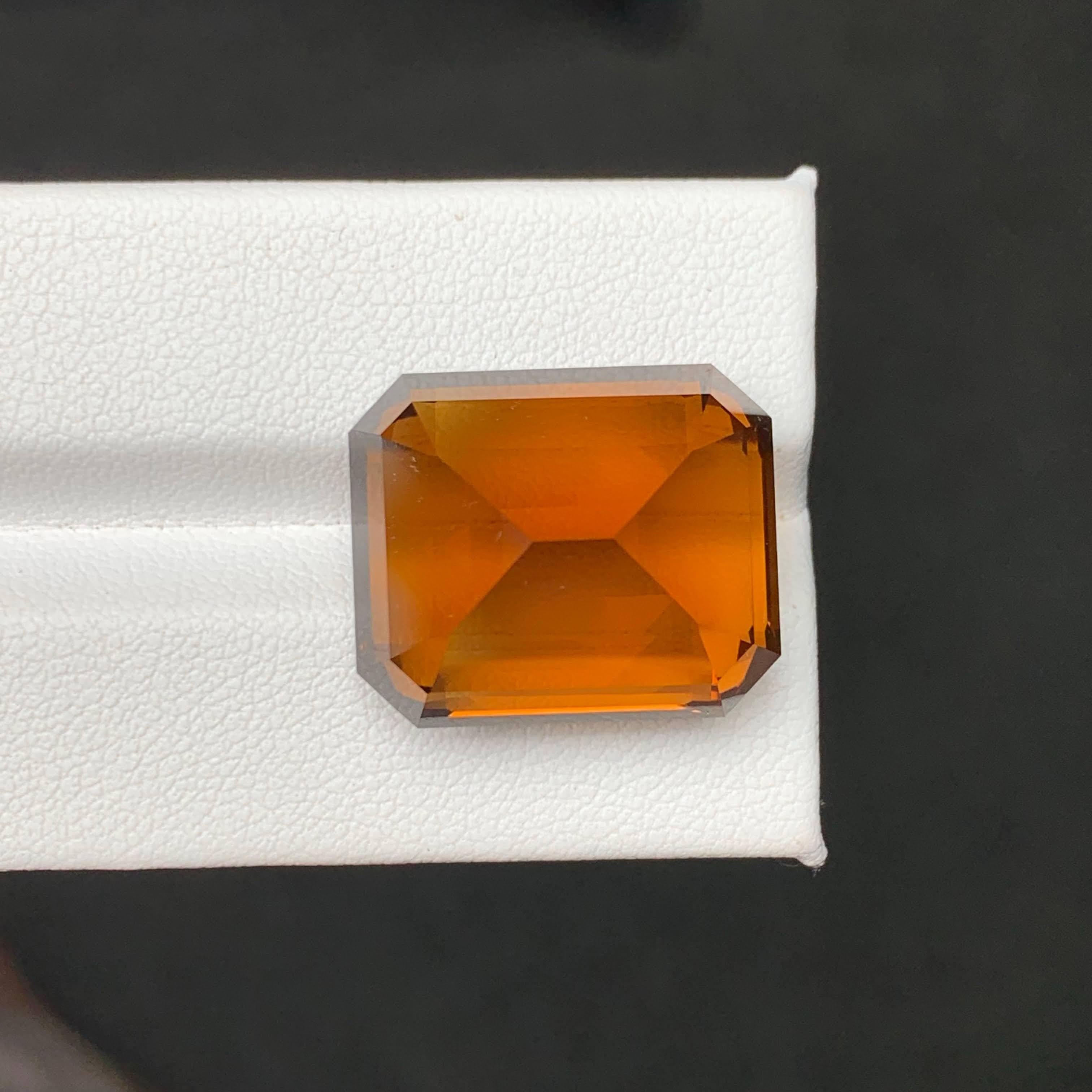 34.20 Carat Natural Loose Fine Quality Citrine Emerald Cut Brazilian Gemstone For Sale 2