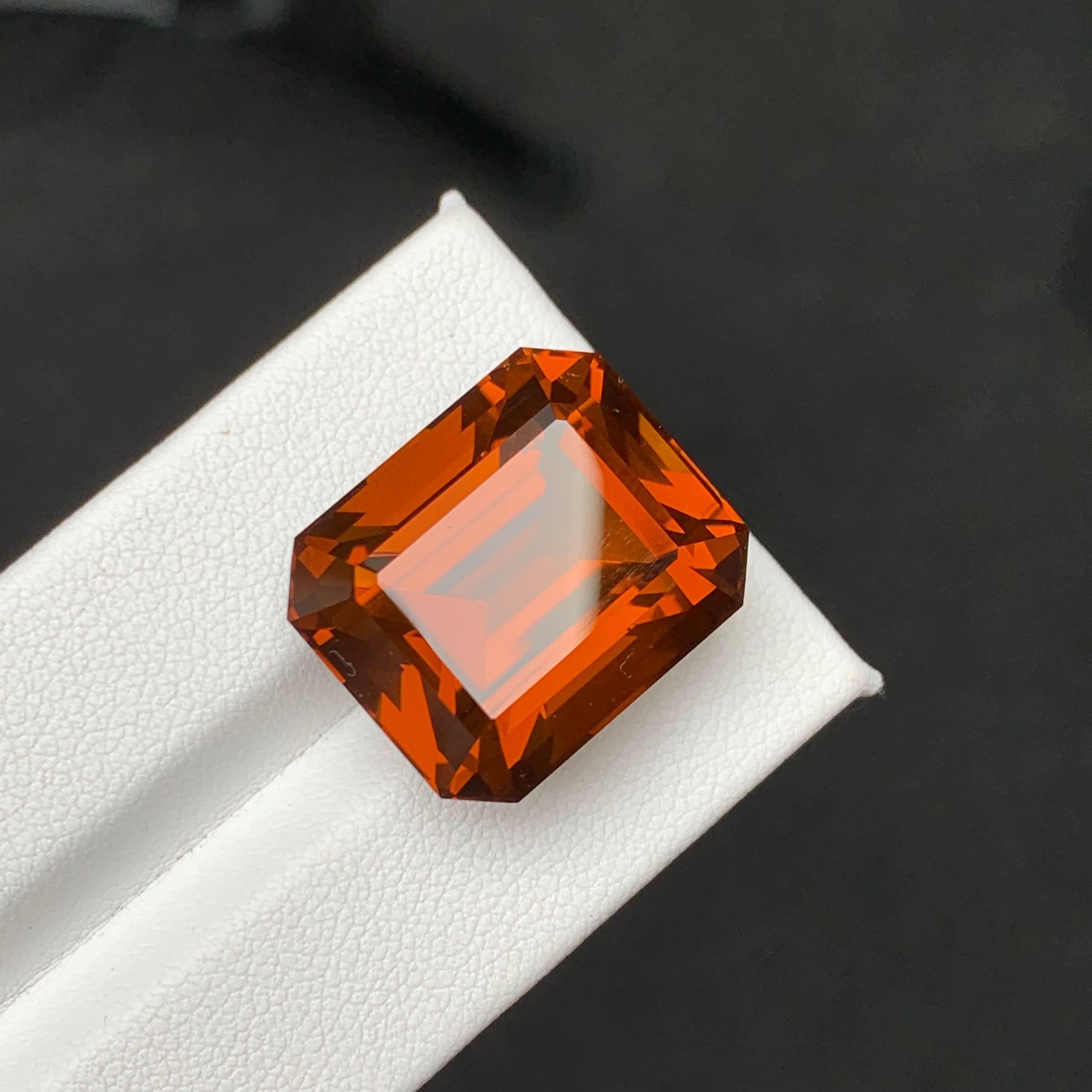 34.20 Carat Natural Loose Fine Quality Citrine Emerald Cut Brazilian Gemstone For Sale 4
