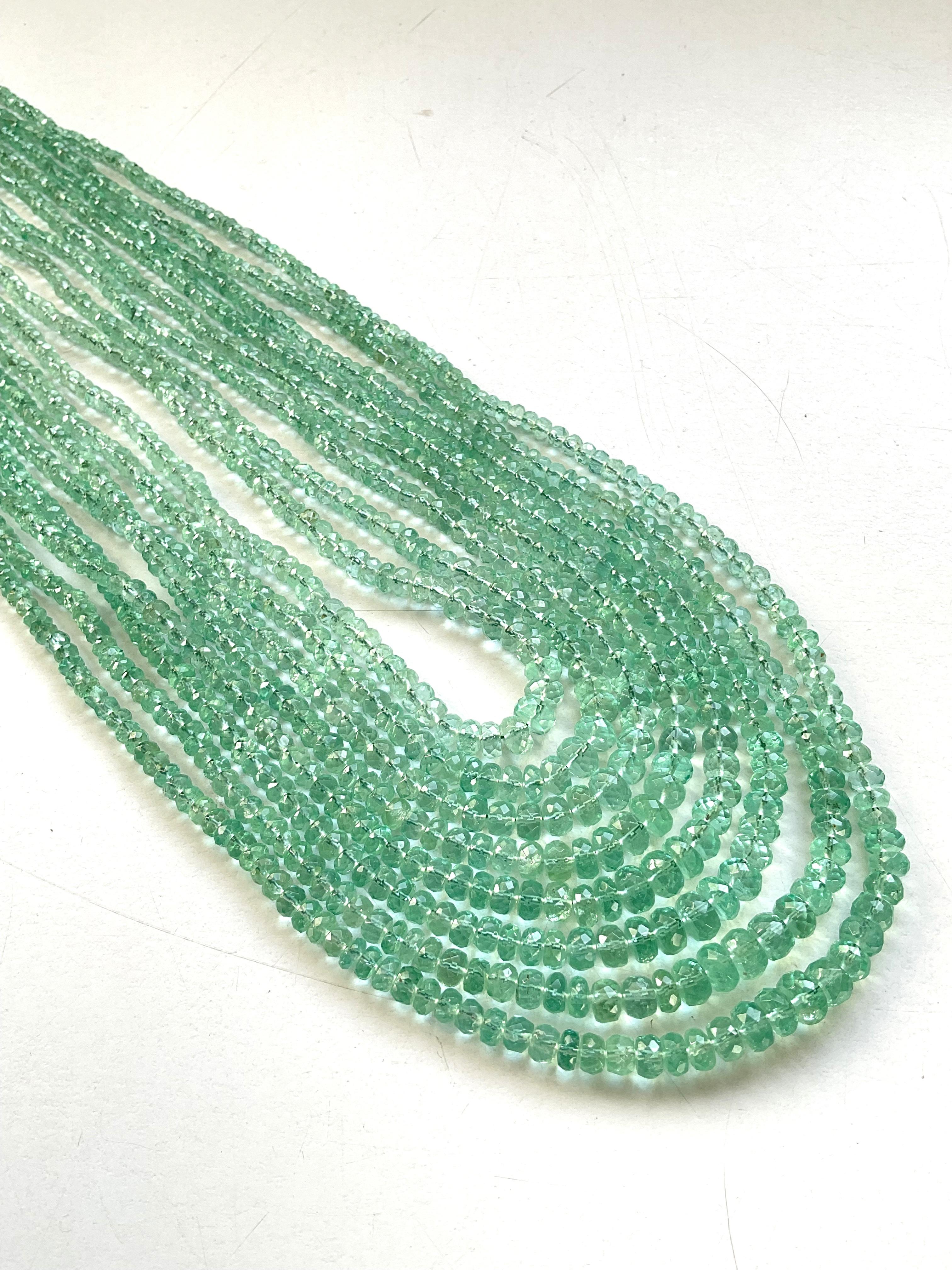 342.09 Carats Panjshir Emerald Faceted Beads For Fine Jewelry Natural Gemstone In New Condition For Sale In Jaipur, RJ