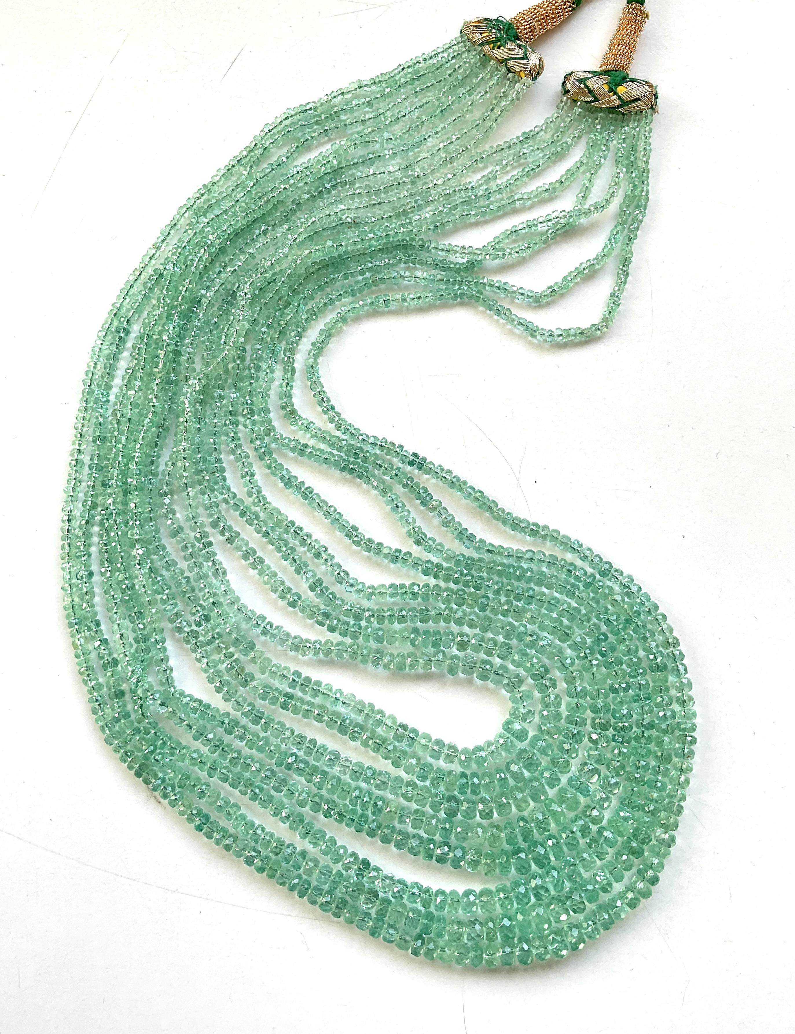 Perles à facettes d'émeraude Panjshir pour bijouterie fine, 342,09 carats Unisexe en vente