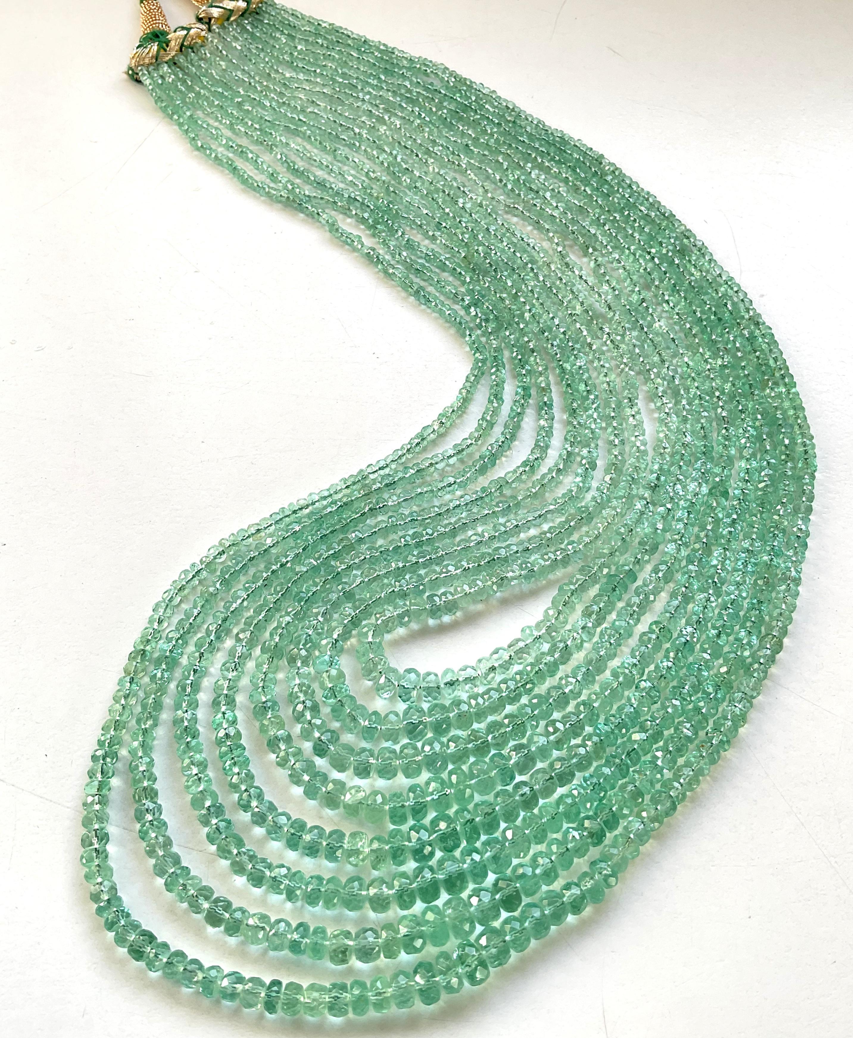 342.09 Carats Panjshir Emerald Faceted Beads For Fine Jewelry Natural Gemstone For Sale 2