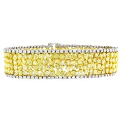 34.22 Carats yellow fancy cut diamonds Bracelet