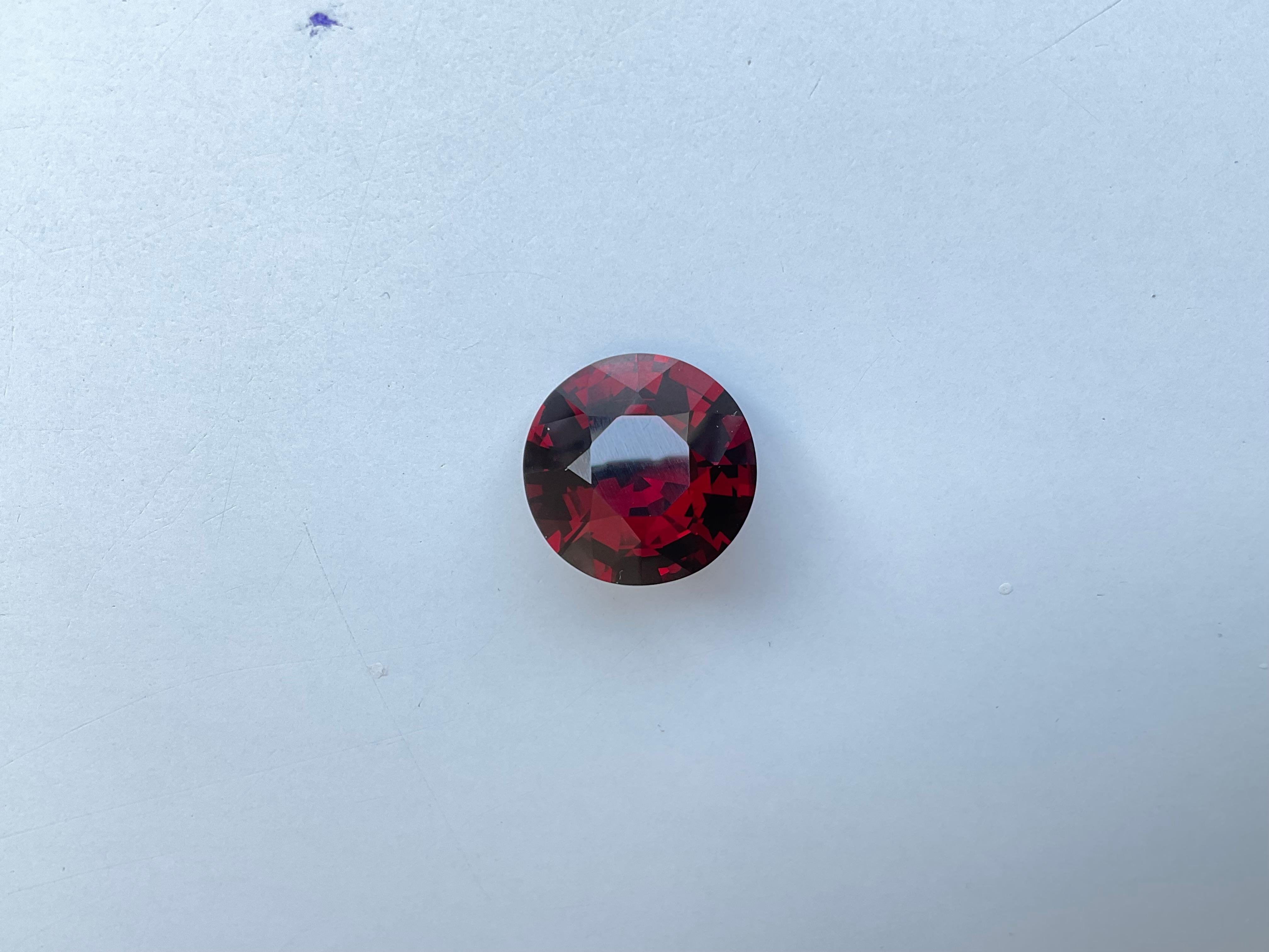 34.26 Carats Rhodolite Garnet Round Cut Stone Natural Gem For Top Fine Jewelry For Sale 2