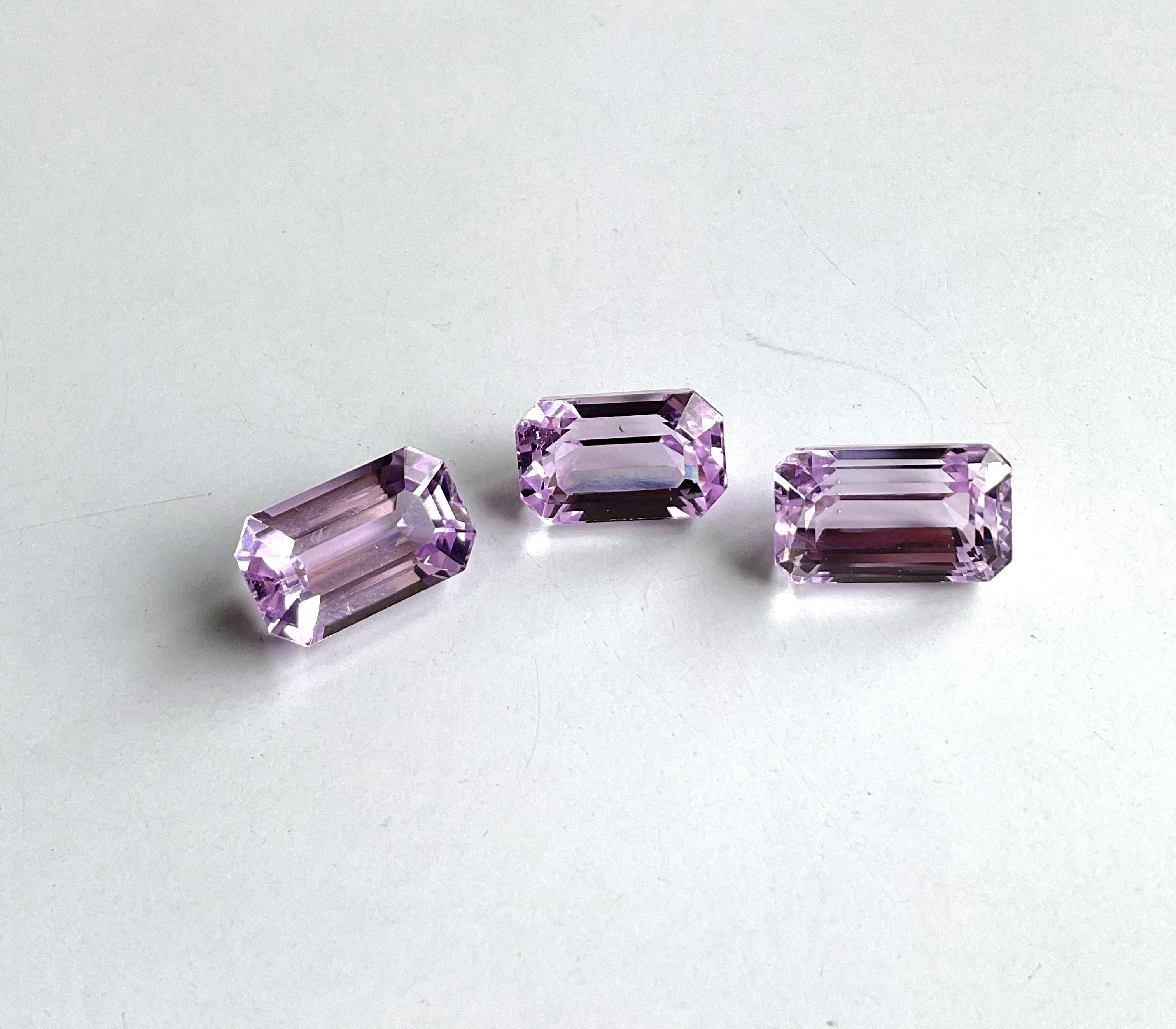 34.29 Carats Pink Kunzite Octagon Natural Cut Stones For Fine Gem Jewellery For Sale 4