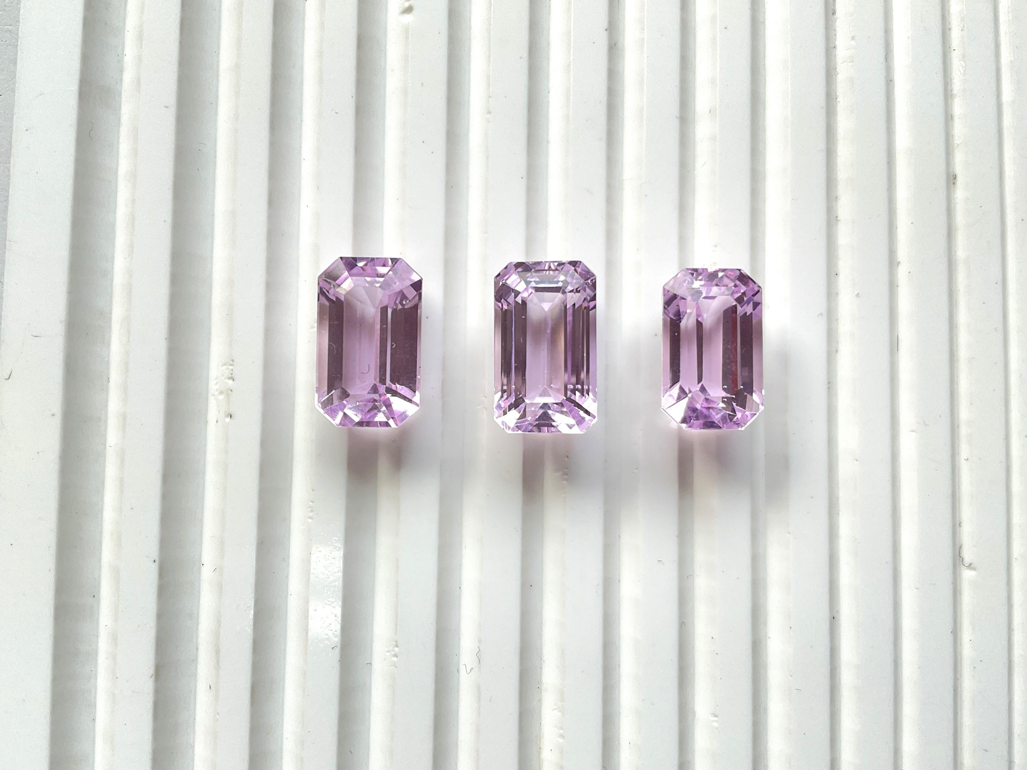 34.29 Carats Pink Kunzite Octagon Natural Cut Stones For Fine Gem Jewellery In Fair Condition For Sale In Jaipur, RJ
