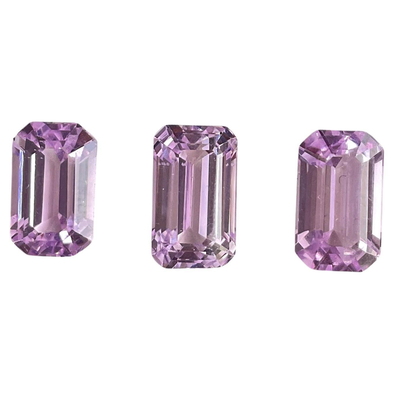 34.29 Carats Pink Kunzite Octagon Natural Cut Stones For Fine Gem Jewellery For Sale