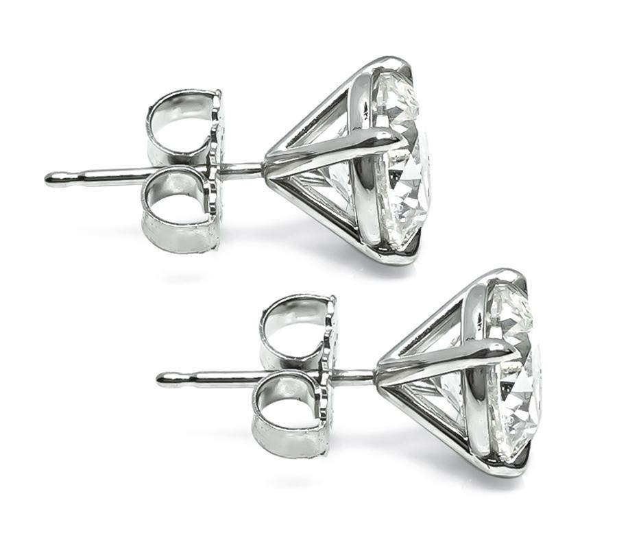 3,42 Karat Diamant-Ohrstecker (Rundschliff) im Angebot