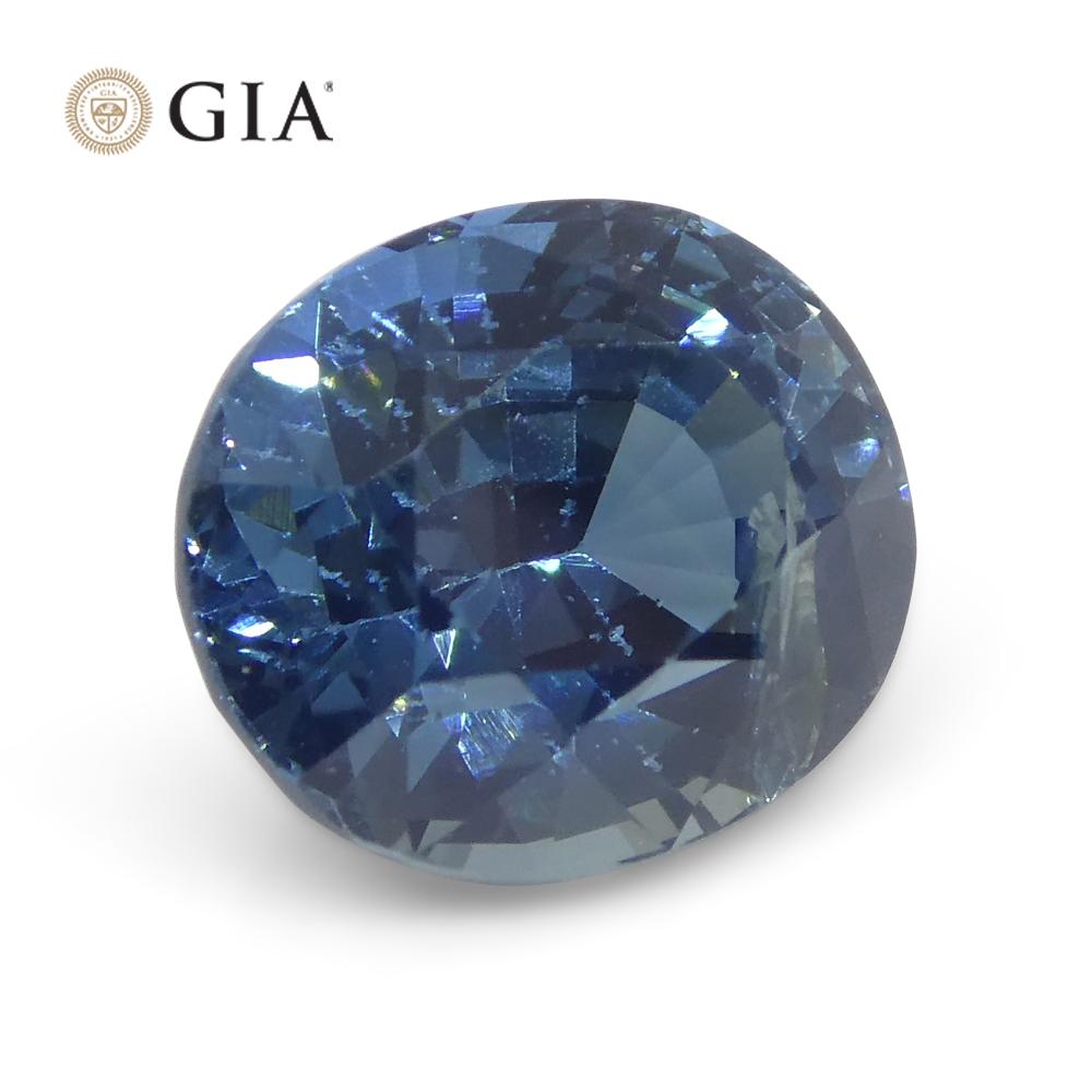 3.42ct Oval Greenish Blue Sapphire GIA Certified Nigeria   For Sale 6