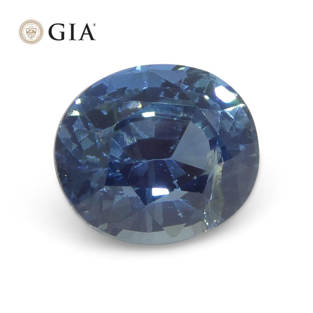 3.42ct Oval Greenish Blue Sapphire GIA Certified Nigeria   For Sale 7
