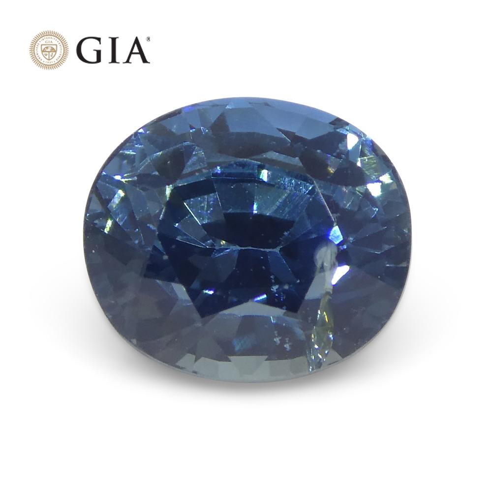 3.42ct Oval Greenish Blue Sapphire GIA Certified Nigeria   For Sale 8
