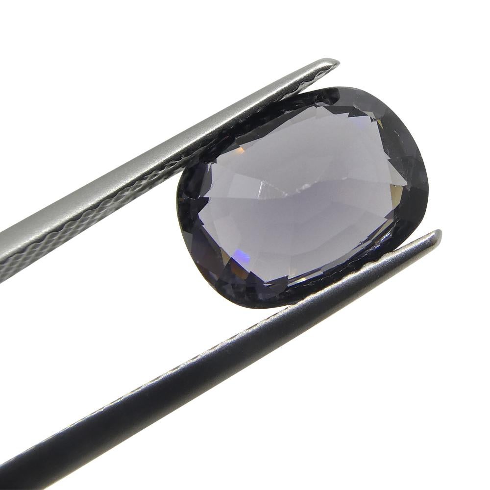 3,42ct Spinello grigio viola rettangolare a cuscino dalla Birmania in vendita 8