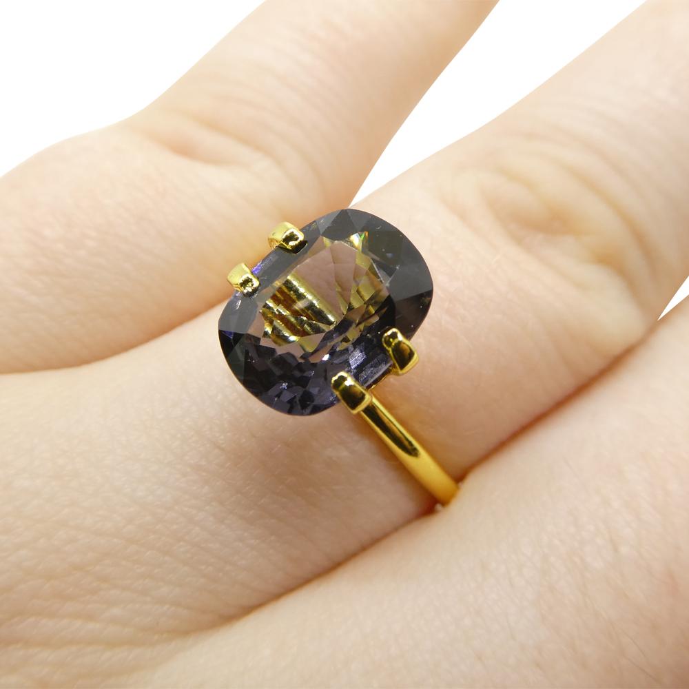 3,42ct Spinello grigio viola rettangolare a cuscino dalla Birmania in vendita 9
