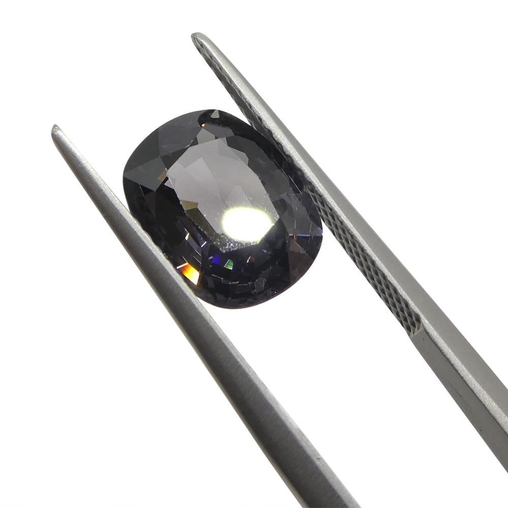 3,42ct Spinello grigio viola rettangolare a cuscino dalla Birmania in vendita 12