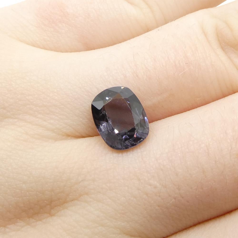 3,42ct Spinello grigio viola rettangolare a cuscino dalla Birmania in vendita 13