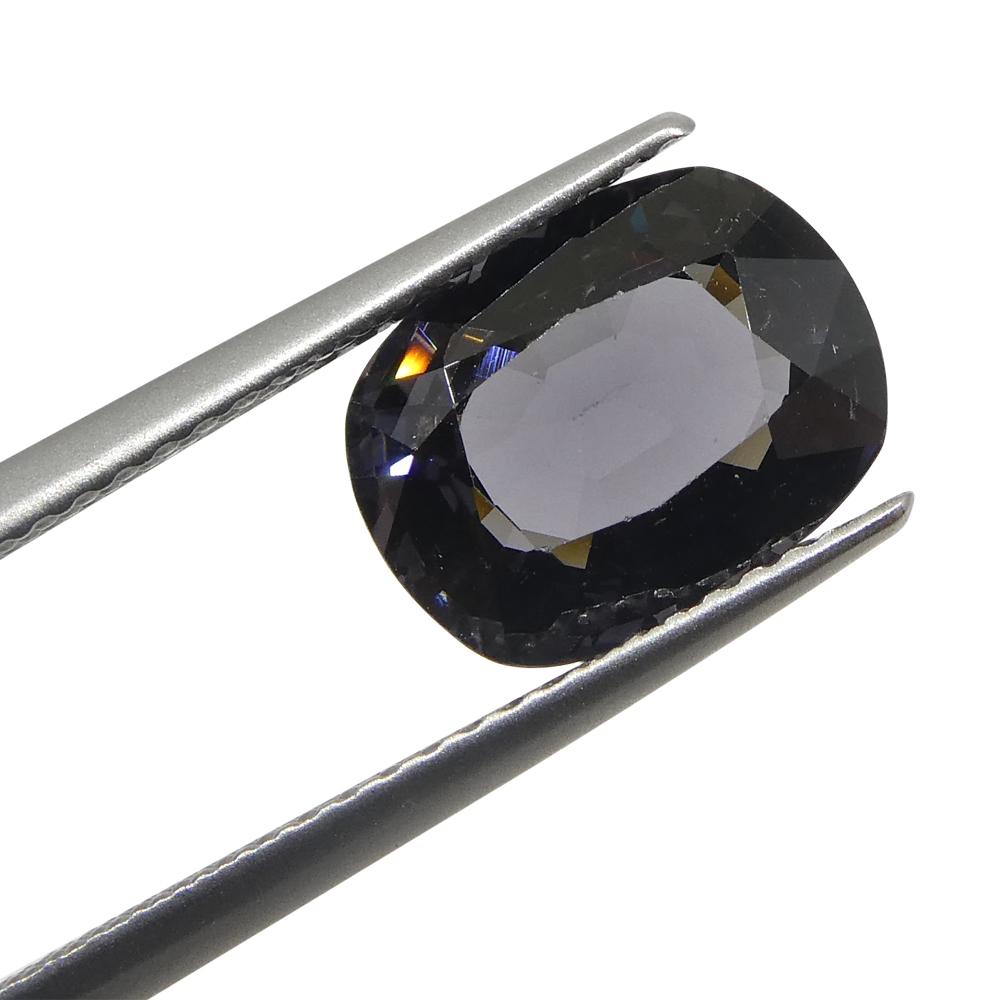 3,42ct Spinello grigio viola rettangolare a cuscino dalla Birmania In condizioni Nuovo in vendita a Toronto, Ontario