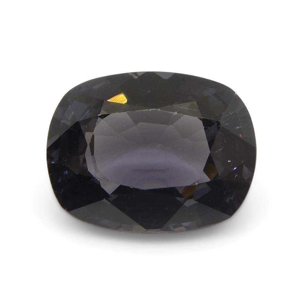 da uomo o donna 3,42ct Spinello grigio viola rettangolare a cuscino dalla Birmania in vendita
