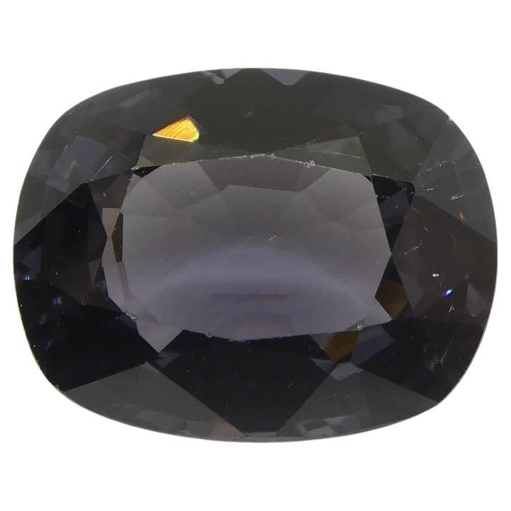 3,42ct Spinello grigio viola rettangolare a cuscino dalla Birmania