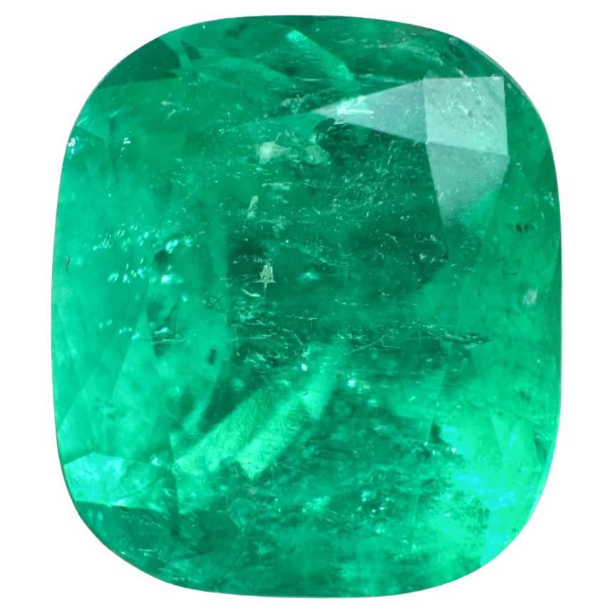 Esmeralda colombiana verde media de 3.43 quilates - Gema talla cojín alargada en venta