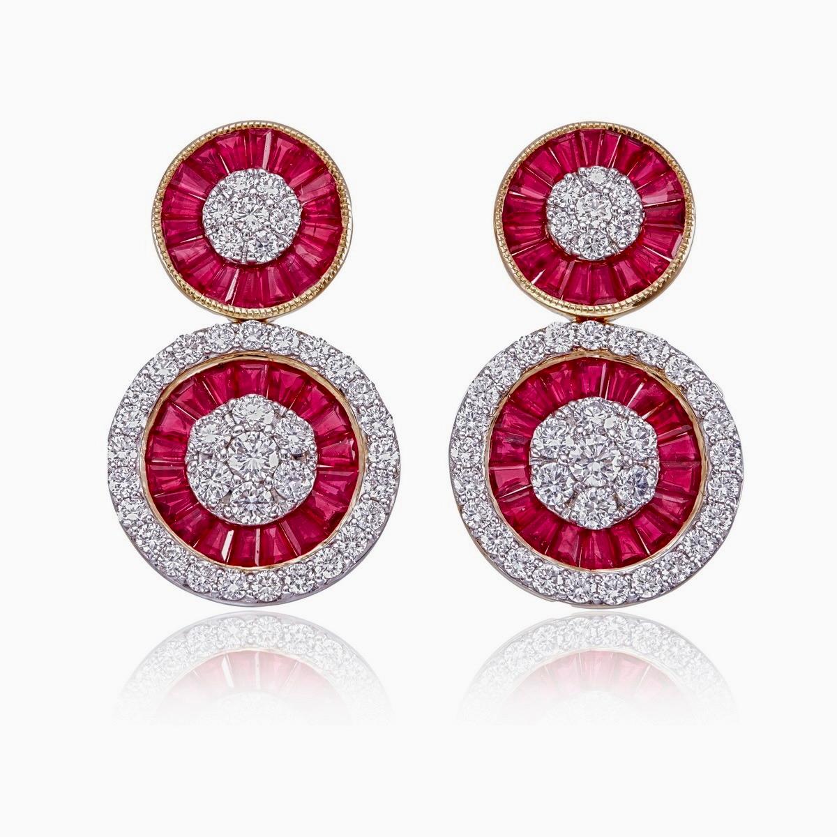 Trapezoid Cut 3.43 Carat No Heat Burma Pigeon Blood Ruby in 18 Karat White Gold For Sale