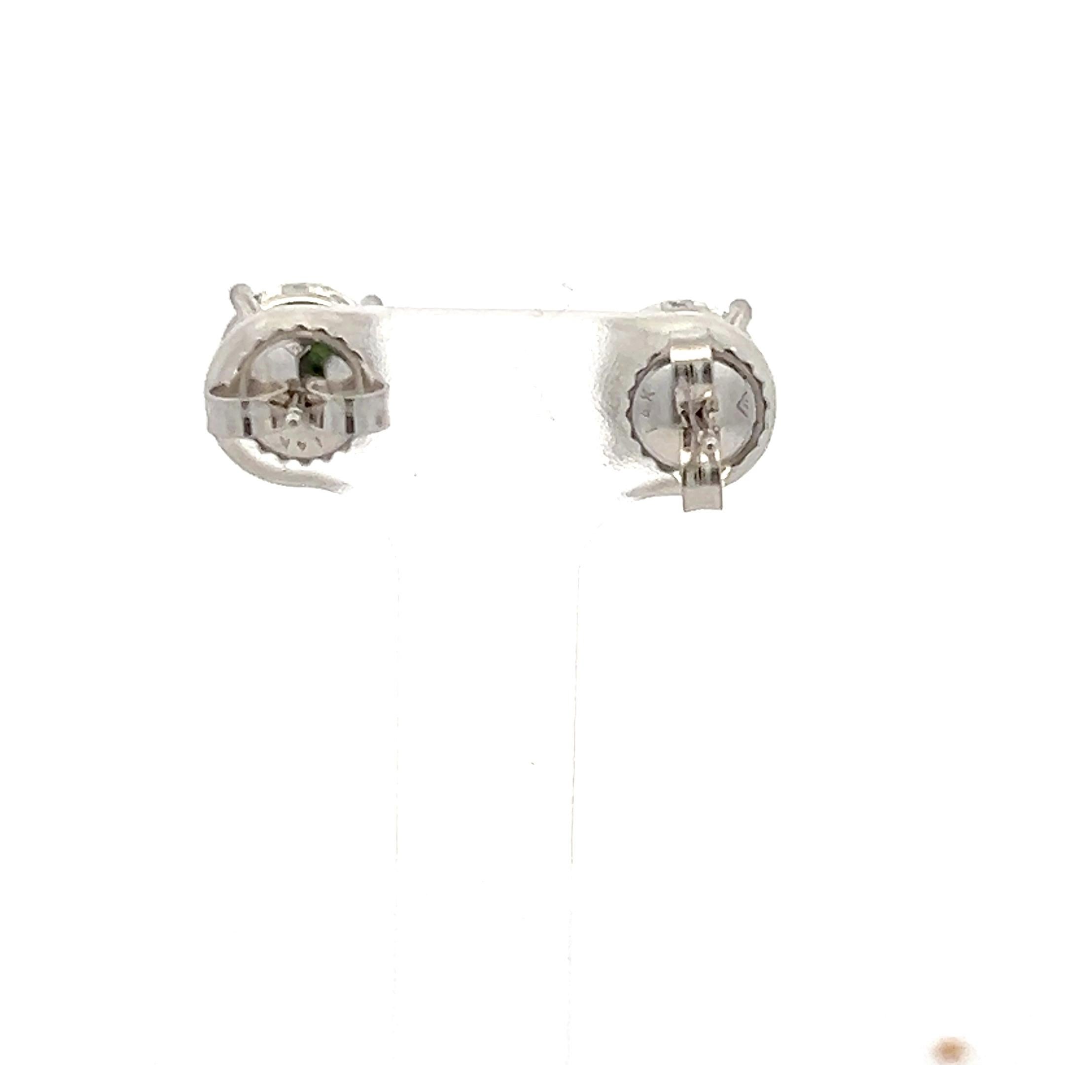 Orecchini con diamante tondo brillante I SI1 da 3,43 carati in oro bianco 14 carati In condizioni Nuovo in vendita a New York, NY