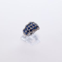 3.43 Carat Sapphire and Diamond Band Ring