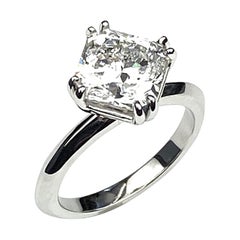 3.43 Carat Square Radiant Cut Diamond Engagement Ring