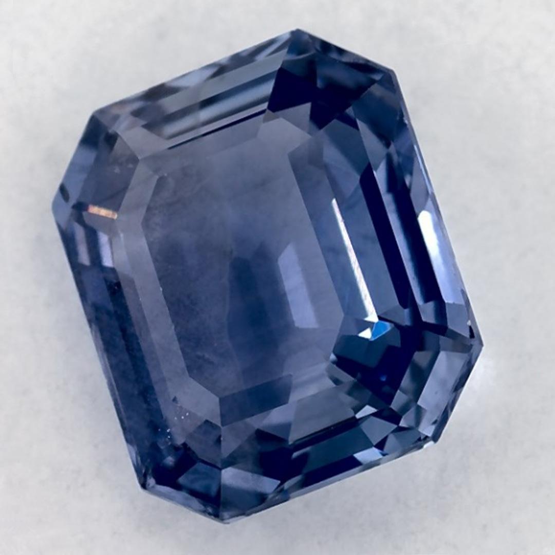 3.43 Ct Blue Sapphire Octagon Cut Loose Gemstone In New Condition For Sale In Fort Lee, NJ