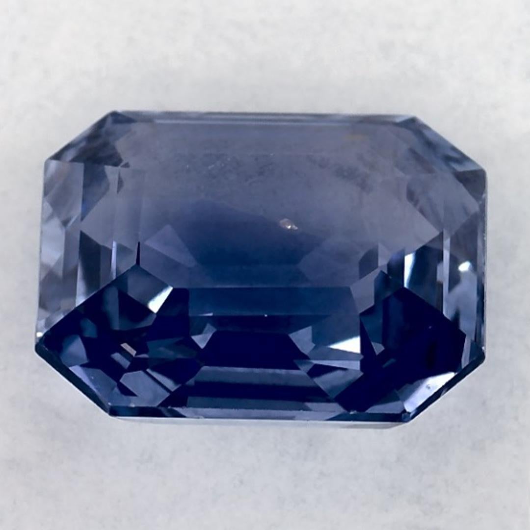 Women's or Men's 3.43 Ct Blue Sapphire Octagon Cut Loose Gemstone For Sale