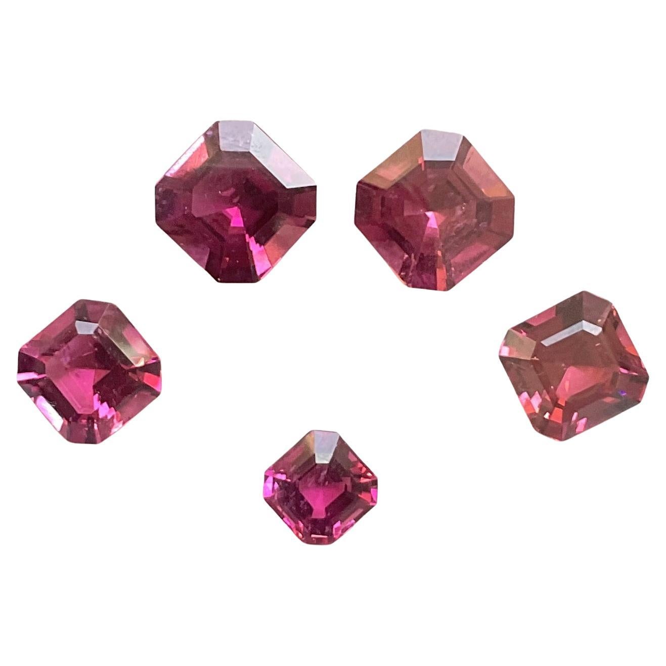 34.35 Carats Rubellite Tourmaline Octagon Cut stone Layout For Jewelry Natural