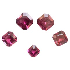 34.35 Carats Rubellite Tourmaline Octagon Cut stone Layout For Jewelry Natural