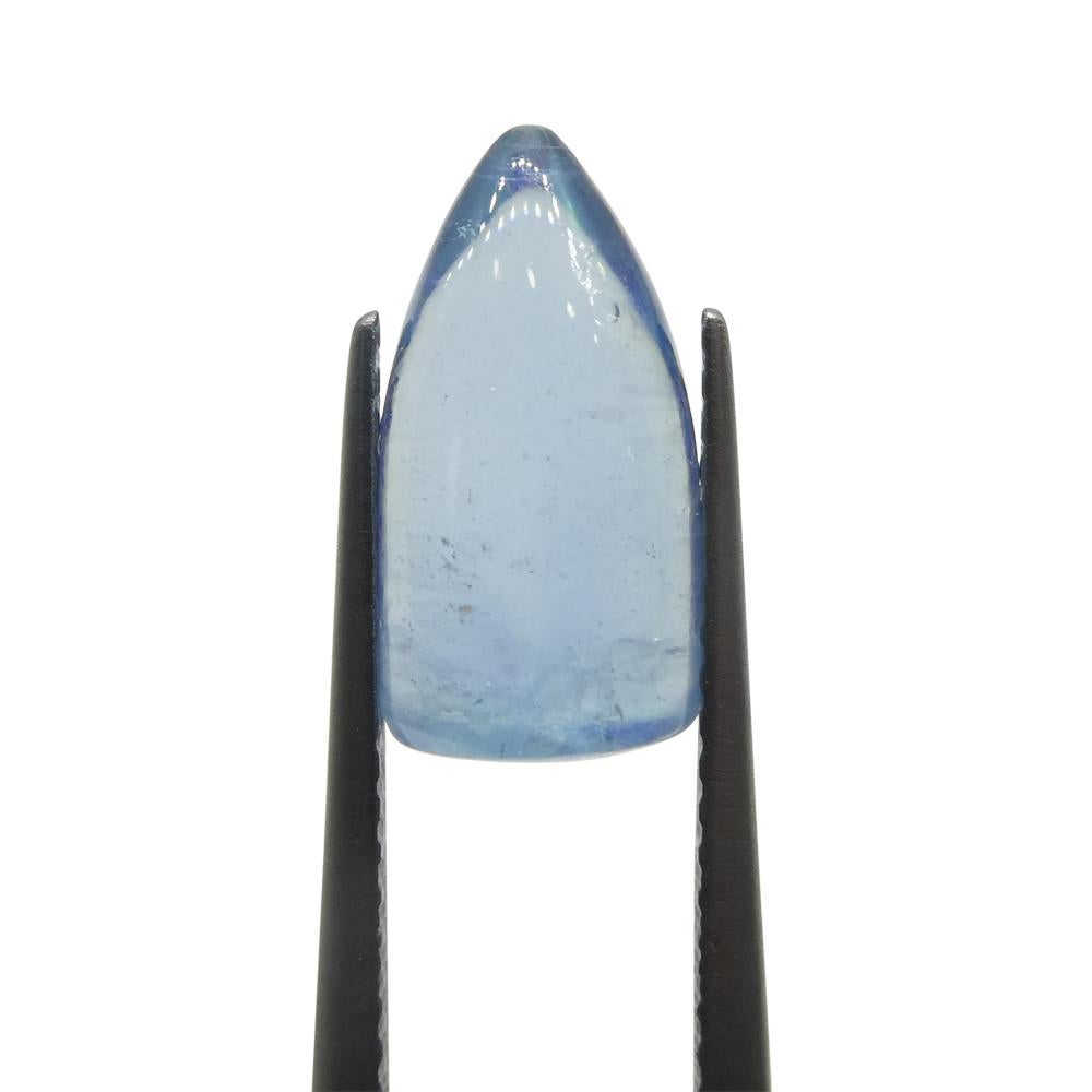 3.43ct Bullet Cabochon Blue Aquamarine from Brazil For Sale 7