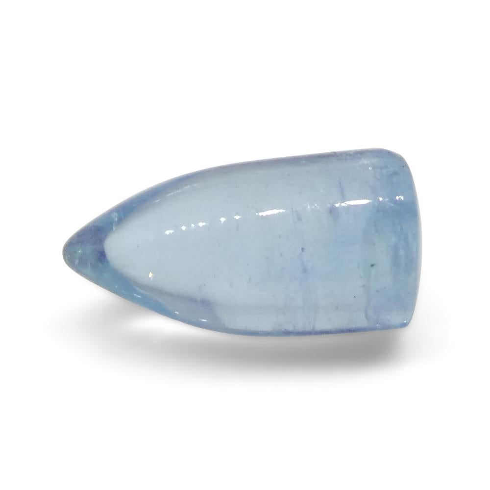 3.43ct Bullet Cabochon Blue Aquamarine from Brazil For Sale 9
