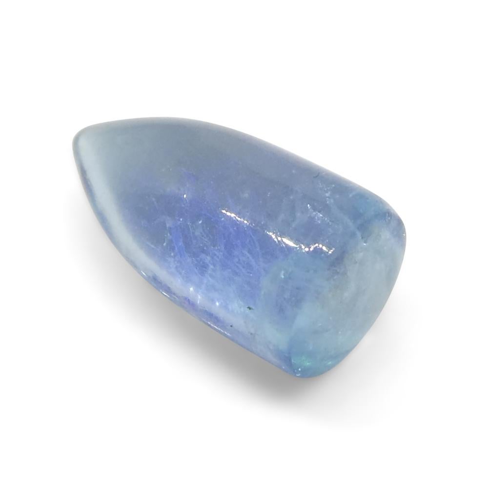 3.43ct Bullet Cabochon Blue Aquamarine from Brazil For Sale 1