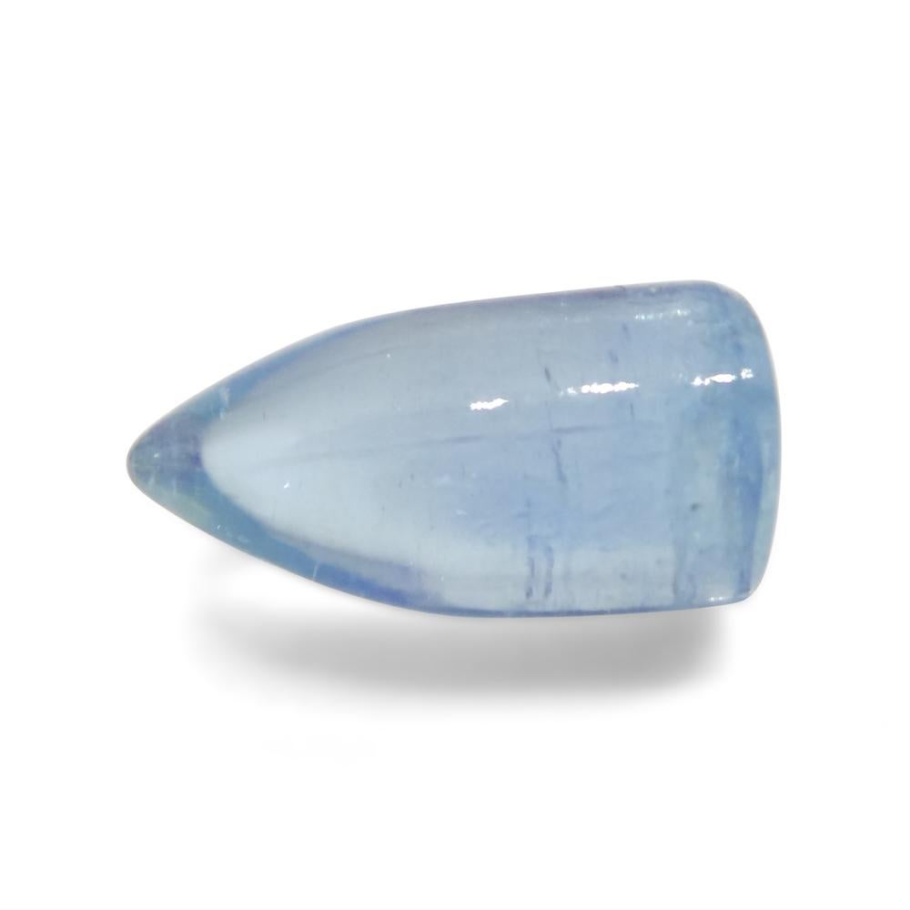 3.43ct Bullet Cabochon Blue Aquamarine from Brazil For Sale 3