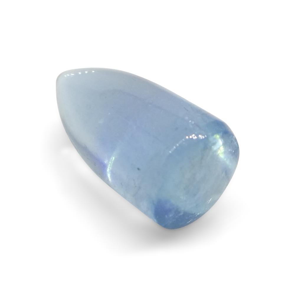3.43ct Bullet Cabochon Blue Aquamarine from Brazil For Sale 4