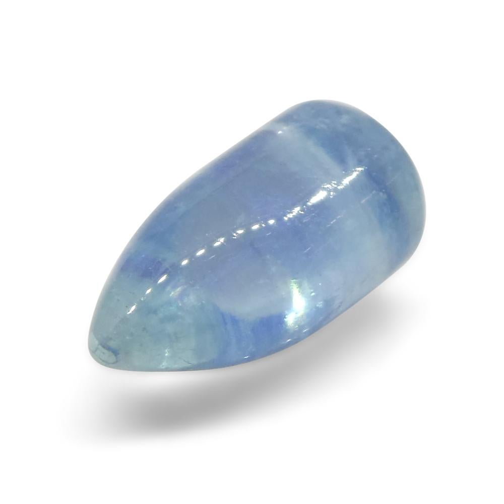3.43ct Bullet Cabochon Blue Aquamarine from Brazil For Sale 5