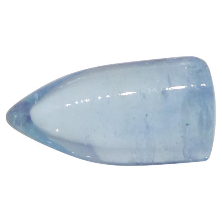 3.43ct Bullet Cabochon Blue Aquamarine from Brazil For Sale