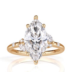 3.43ct Marquise Cut Lab Grown Diamond Engagement Ring