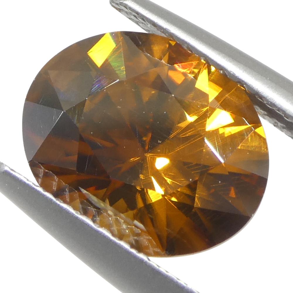 3.43ct Natural Earth Mined Oval Master Brilliant Cut Orange Zircon from Sri Lank For Sale 7