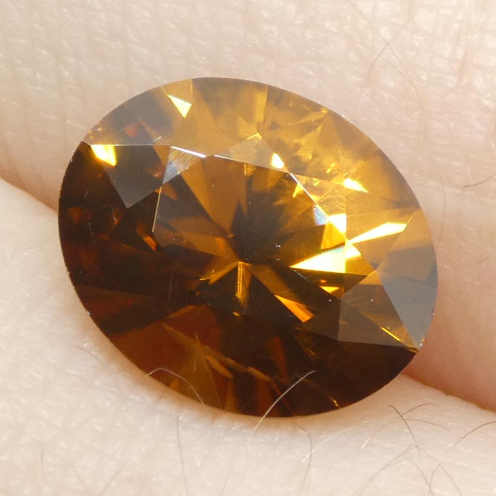 3.43ct Natural Earth Mined Oval Master Brilliant Cut Orange Zircon from Sri Lank For Sale 8