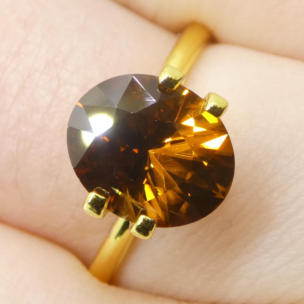 3.43ct Natural Earth Mined Oval Master Brilliant Cut Orange Zircon from Sri Lank In New Condition For Sale In Toronto, Ontario