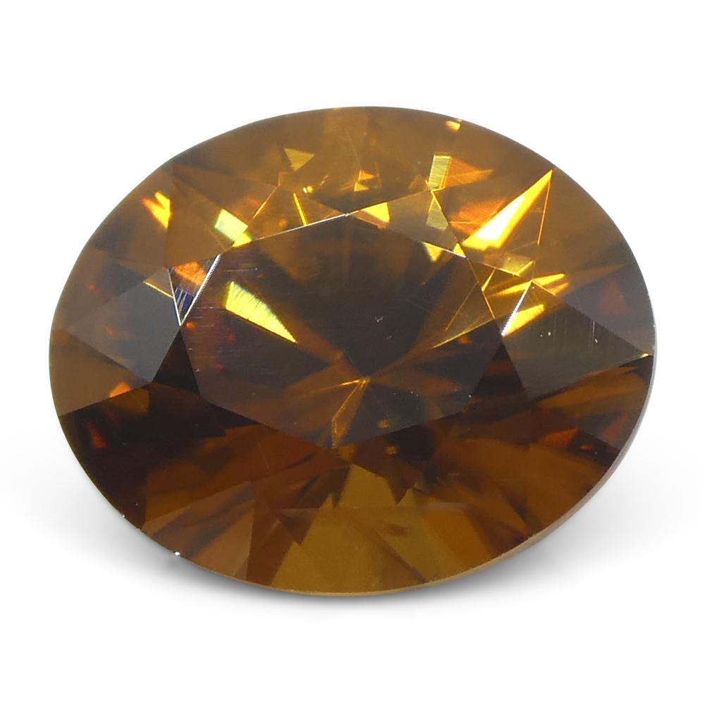 3.43ct Natural Earth Mined Oval Master Brilliant Cut Orange Zircon from Sri Lank For Sale 2