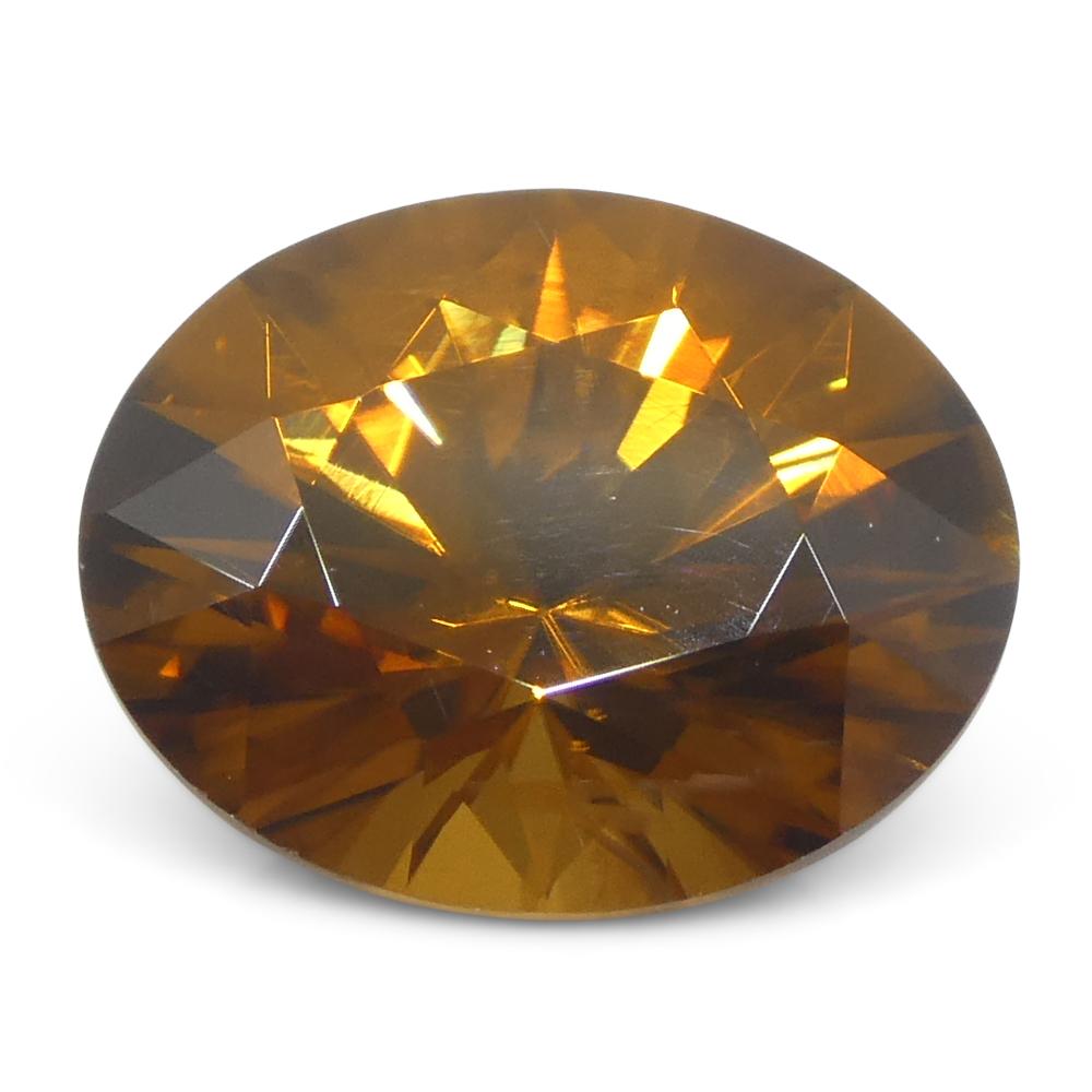 3.43ct Natural Earth Mined Oval Master Brilliant Cut Orange Zircon from Sri Lank For Sale 3
