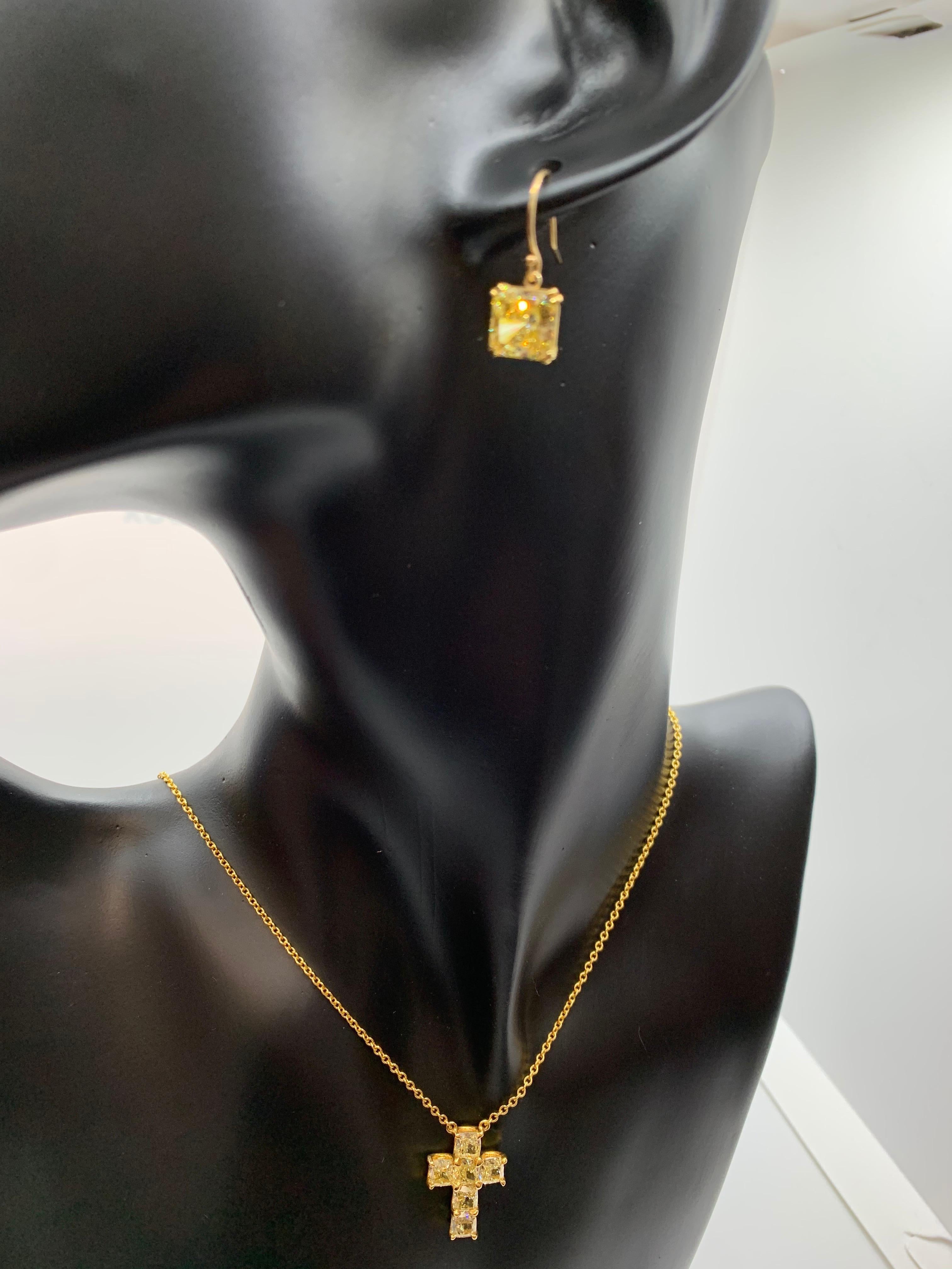 yellow diamond cross pendant