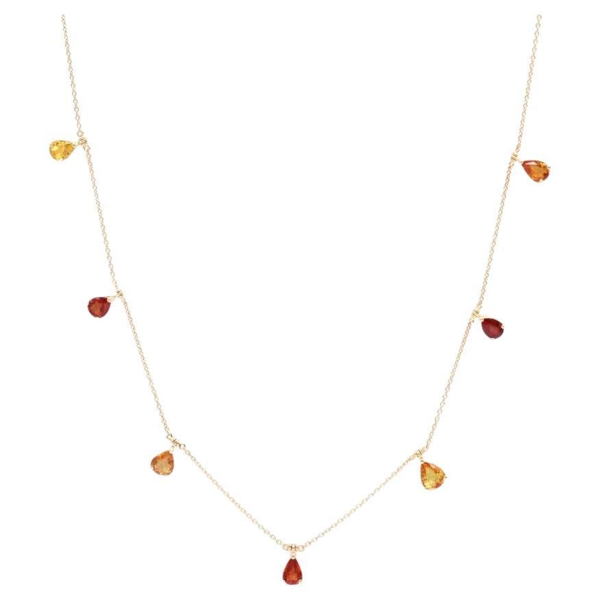 3.44 Carat Sapphire 18 Karat Yellow Gold Pendant Necklace For Sale