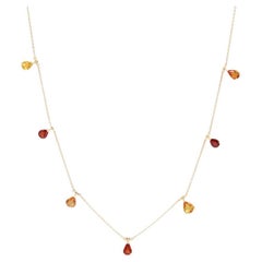 3.44 Carat Sapphire 18 Karat Yellow Gold Pendant Necklace
